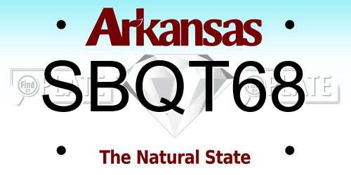 SBQT68 Arkansas License Plate