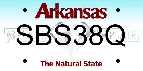 SBS38Q Arkansas License Plate