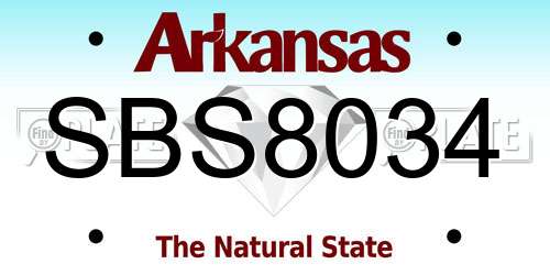 SBS8034 Arkansas License Plate