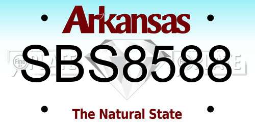 SBS8588 Arkansas License Plate