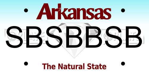SBSBBSB Arkansas License Plate