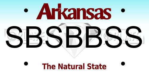 SBSBBSS Arkansas License Plate