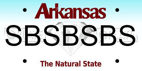 SBSBSBS Arkansas License Plate