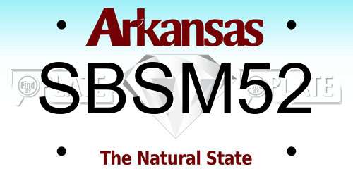 SBSM52 Arkansas License Plate