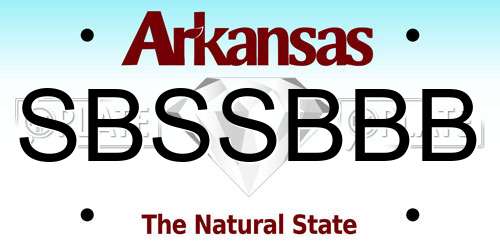 SBSSBBB Arkansas License Plate
