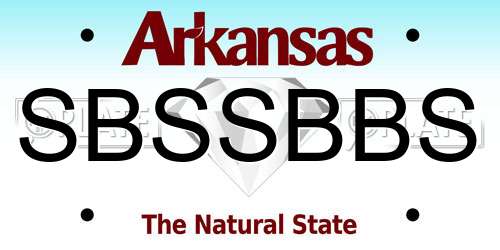 SBSSBBS Arkansas License Plate