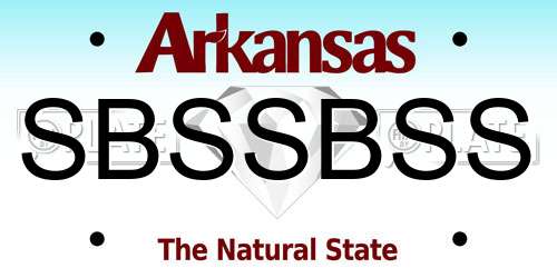 SBSSBSS Arkansas License Plate