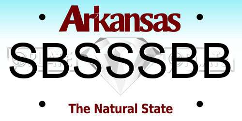 SBSSSBB Arkansas License Plate