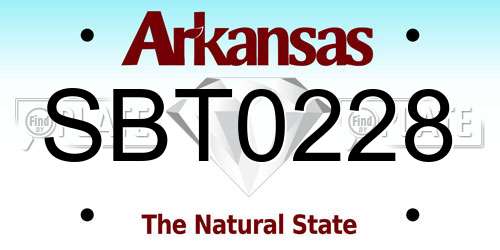 SBT0228 Arkansas License Plate