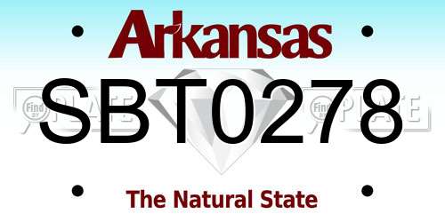 SBT0278 Arkansas License Plate