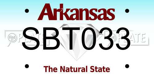 SBT033 Arkansas License Plate
