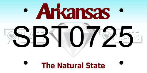 SBT0725 Arkansas License Plate