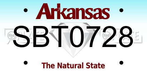 SBT0728 Arkansas License Plate