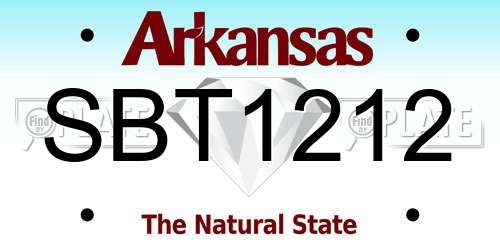 SBT1212 Arkansas License Plate