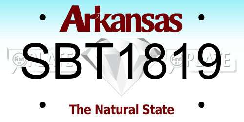 SBT1819 Arkansas License Plate