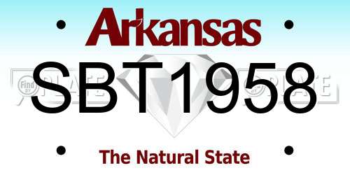 SBT1958 Arkansas License Plate