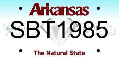 SBT1985 Arkansas License Plate