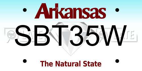 SBT35W Arkansas License Plate