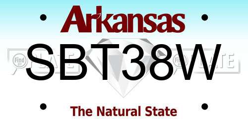 SBT38W Arkansas License Plate