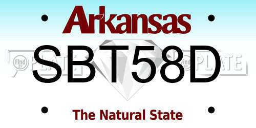 SBT58D Arkansas License Plate
