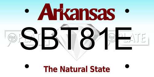 SBT81E Arkansas License Plate