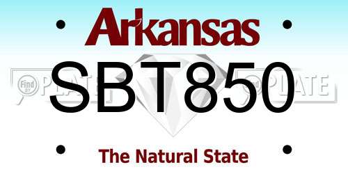 SBT850 Arkansas License Plate