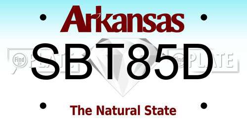 SBT85D Arkansas License Plate