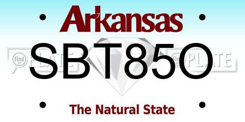 SBT85O Arkansas License Plate