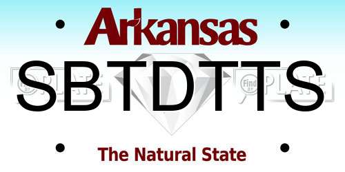 SBTDTTS Arkansas License Plate