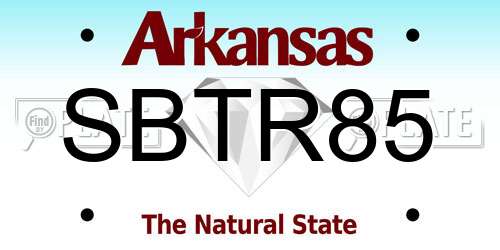 SBTR85 Arkansas License Plate