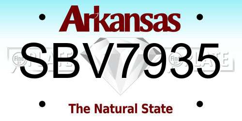 SBV7935 Arkansas License Plate