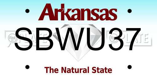 SBWU37 Arkansas License Plate