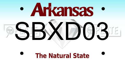 SBXD03 Arkansas License Plate