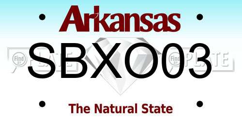 SBXO03 Arkansas License Plate