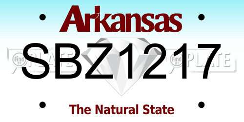 SBZ1217 Arkansas License Plate