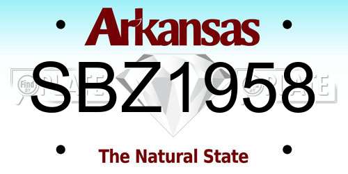 SBZ1958 Arkansas License Plate