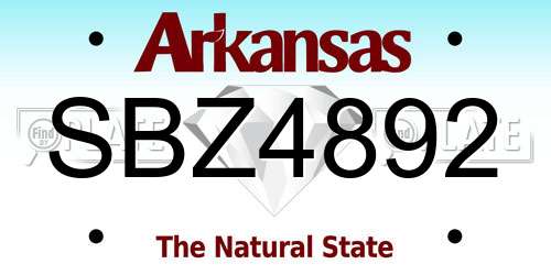 SBZ4892 Arkansas License Plate