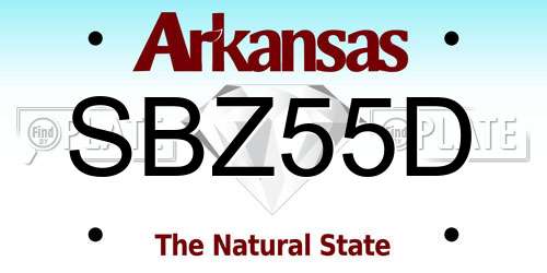 SBZ55D Arkansas License Plate