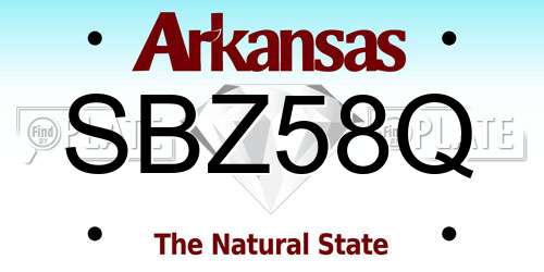 SBZ58Q Arkansas License Plate