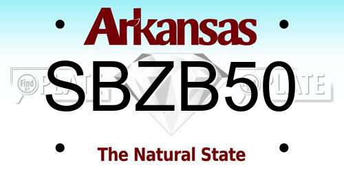 SBZB50 Arkansas License Plate