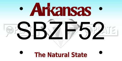 SBZF52 Arkansas License Plate