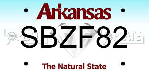 SBZF82 Arkansas License Plate