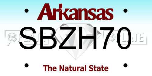 SBZH70 Arkansas License Plate