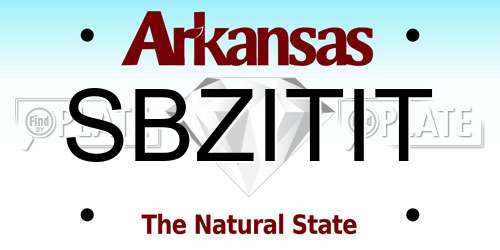 SBZITIT Arkansas License Plate