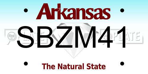 SBZM41 Arkansas License Plate