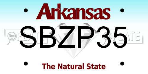SBZP35 Arkansas License Plate