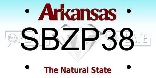 SBZP38 Arkansas License Plate