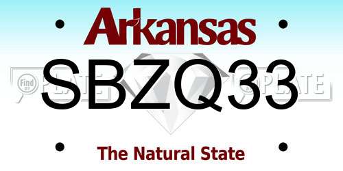 SBZQ33 Arkansas License Plate