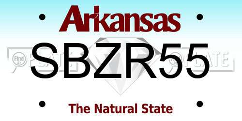 SBZR55 Arkansas License Plate