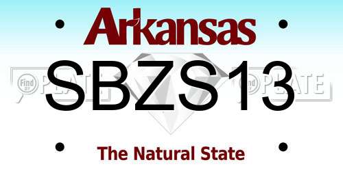 SBZS13 Arkansas License Plate